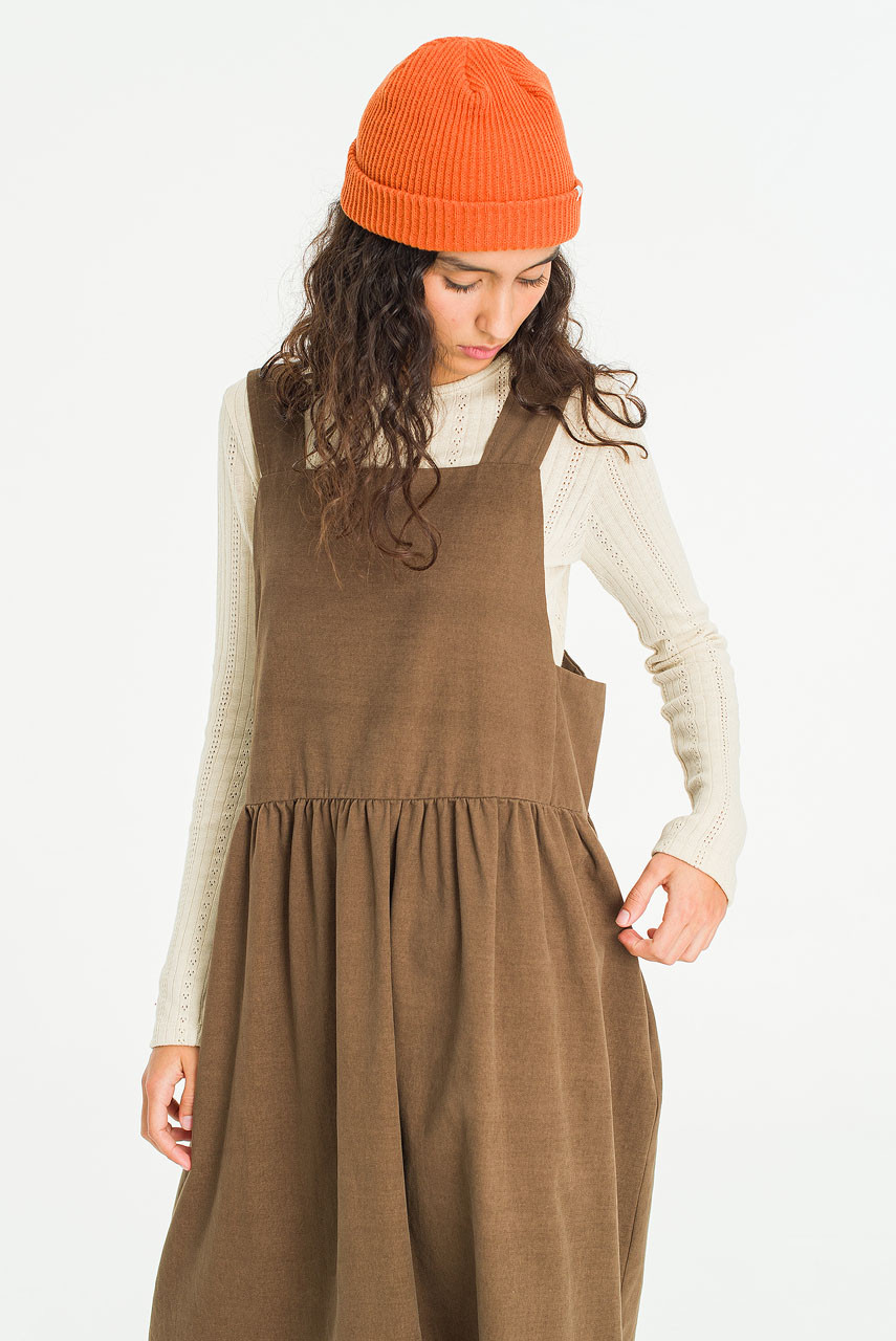 Miel Pinafore Dress, Brown