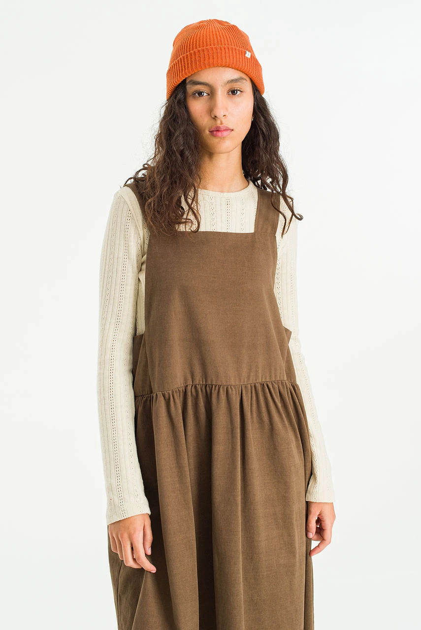 Miel Pinafore Dress, Brown