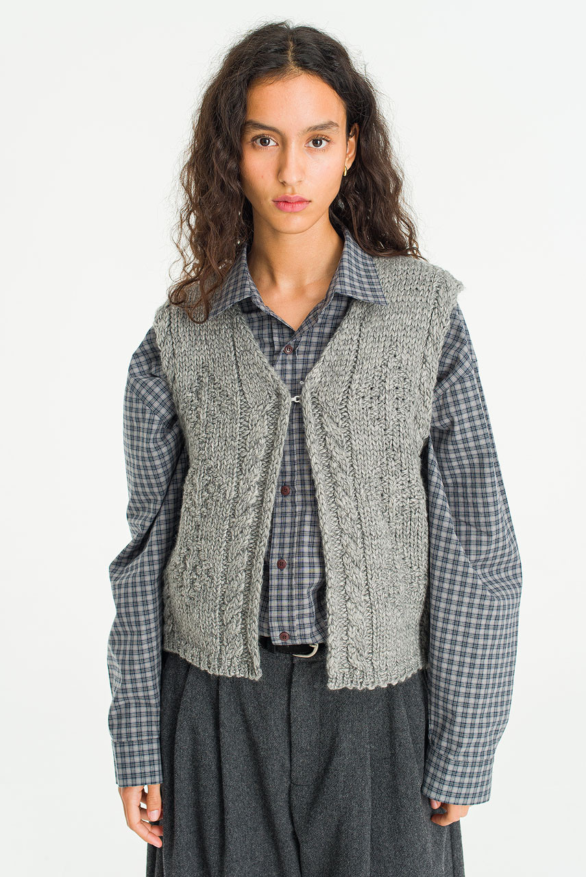 Alder Knit Vest, Grey