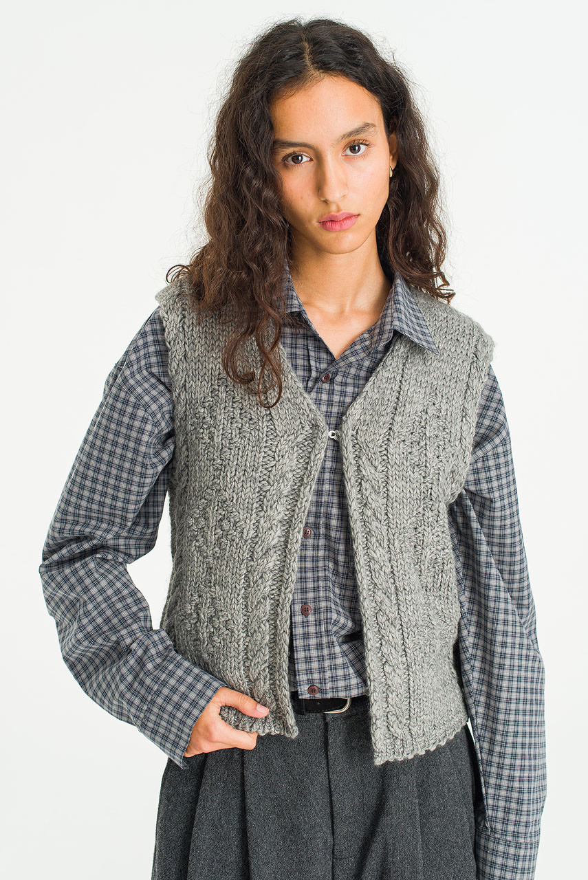Alder Knit Vest, Grey