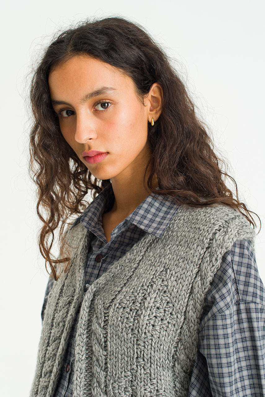 Alder Knit Vest, Grey