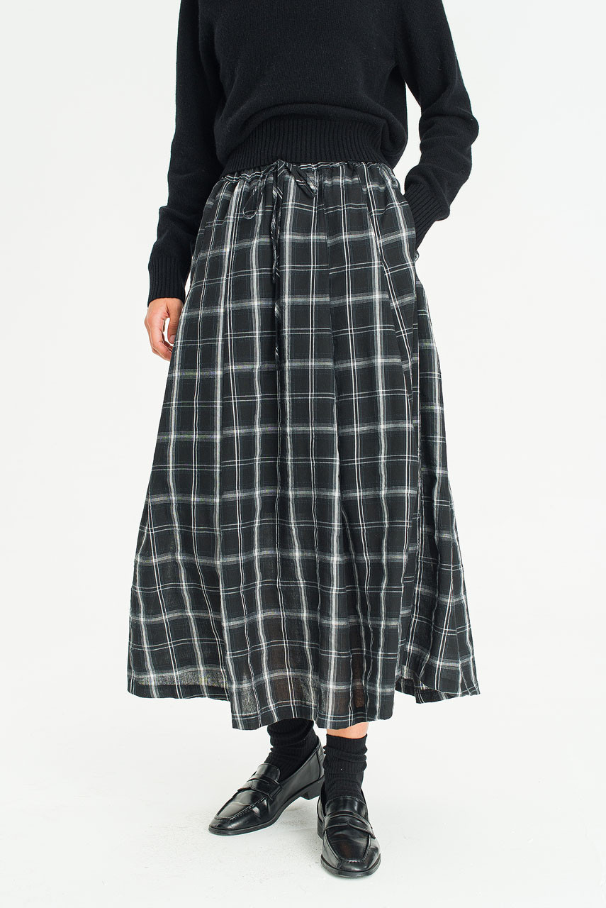 size/M Coco skirt スカート check pleats black