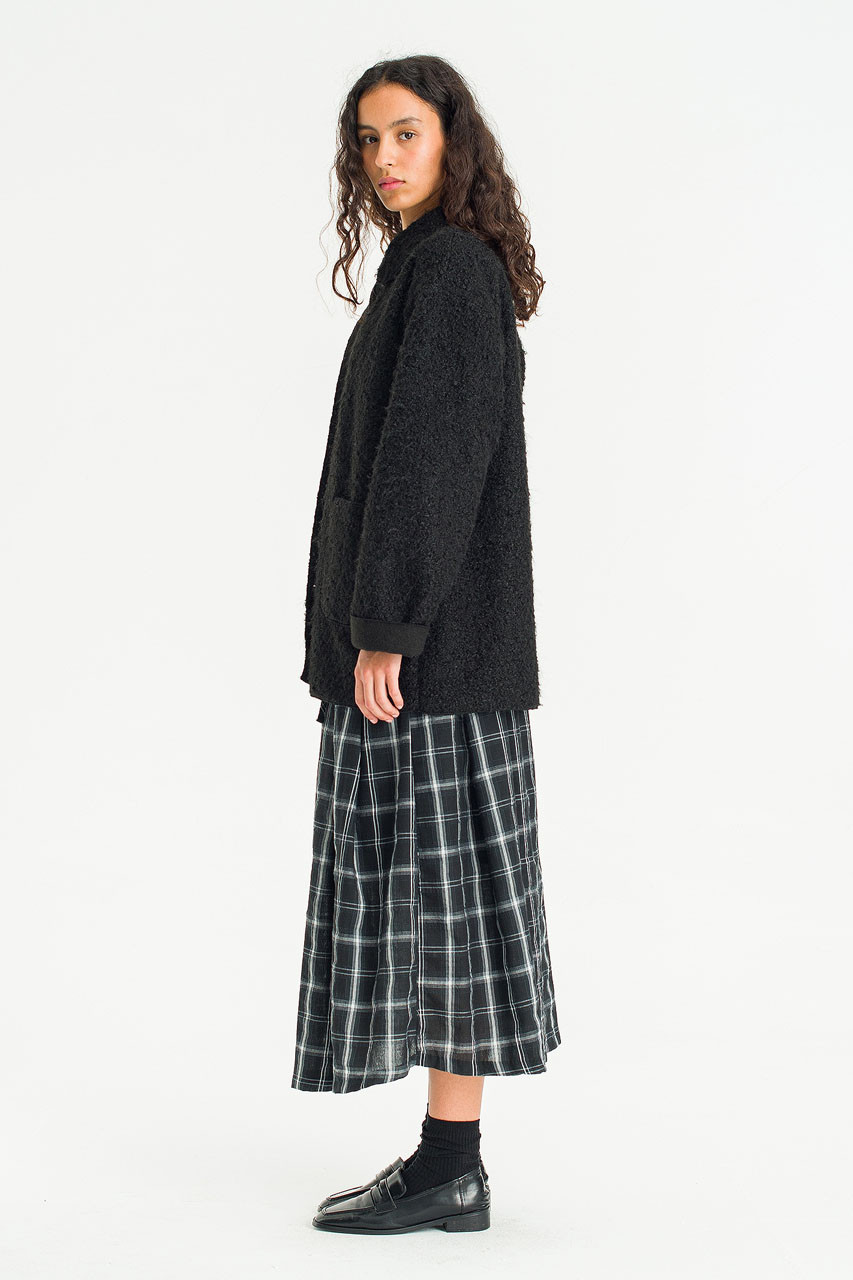 Mellow Plush Fleece Coat, Black