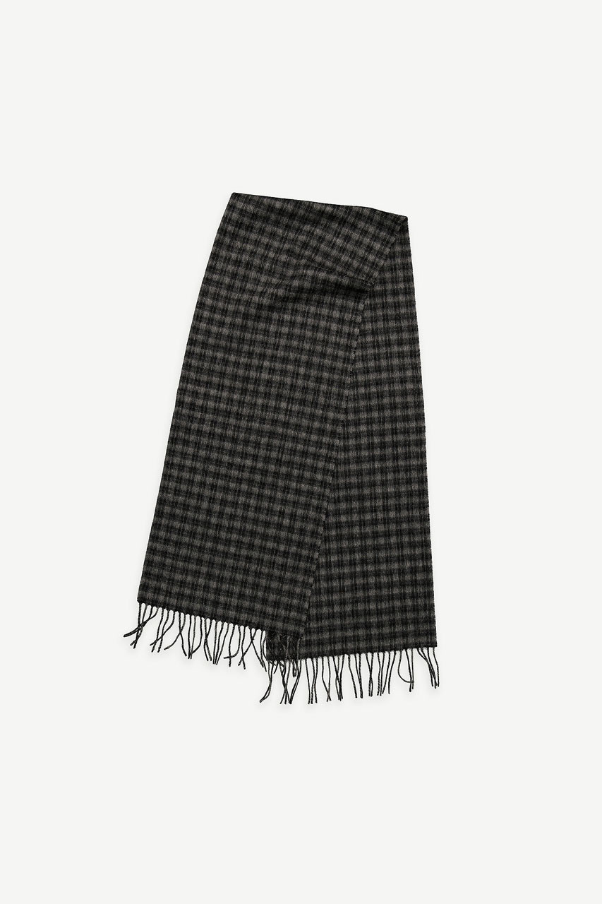 Menswear | Gingham Scarf, Black