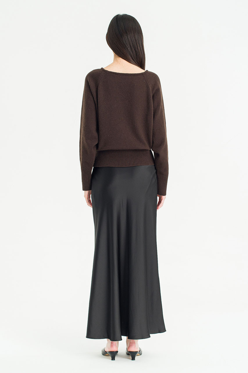 Whisper Drape Slip Skirt, Black