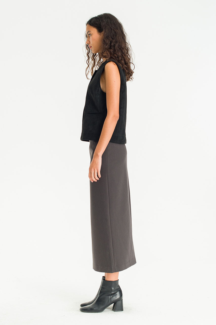 Velina Mid Length Skirt, Charcoal