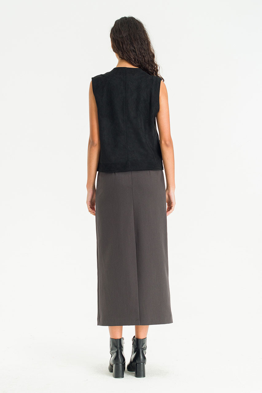 Velina Mid Length Skirt, Charcoal