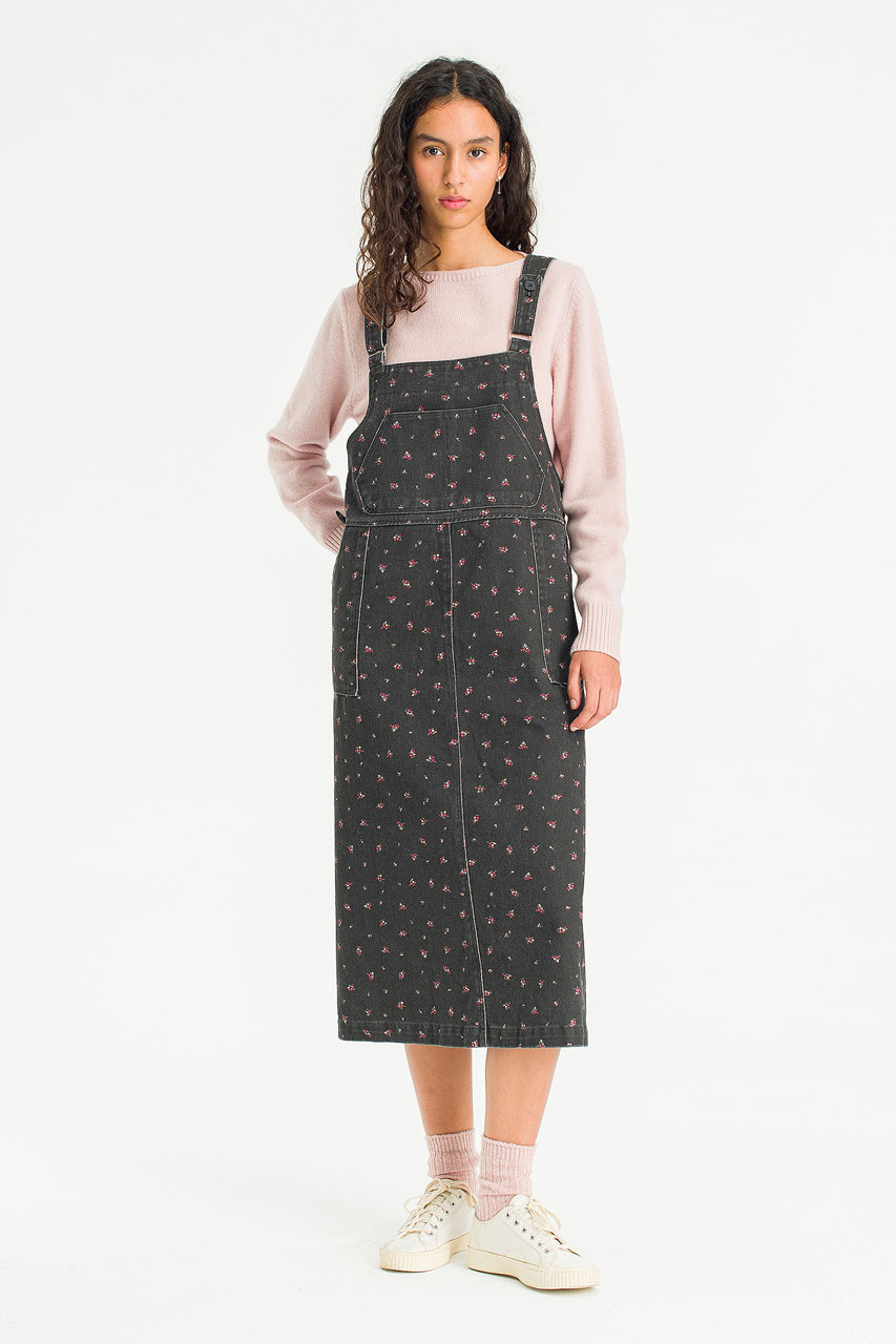 Lavine Denim Pinafore Dress, Charcoal