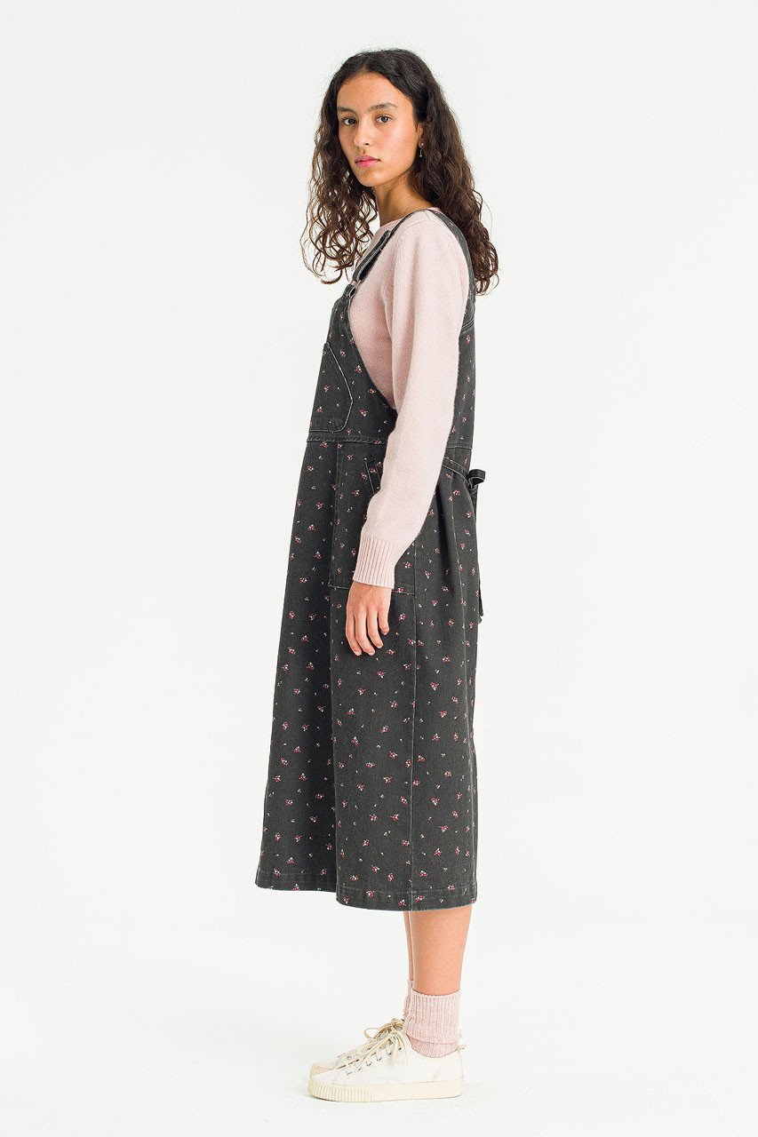 Lavine Denim Pinafore Dress, Charcoal