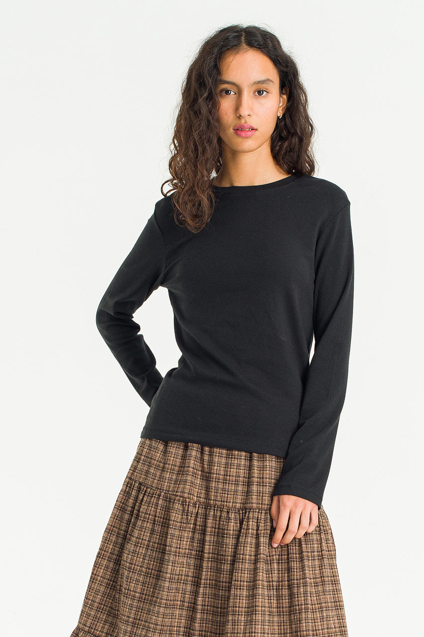 Soft Breeze Round Neck Tee, Black