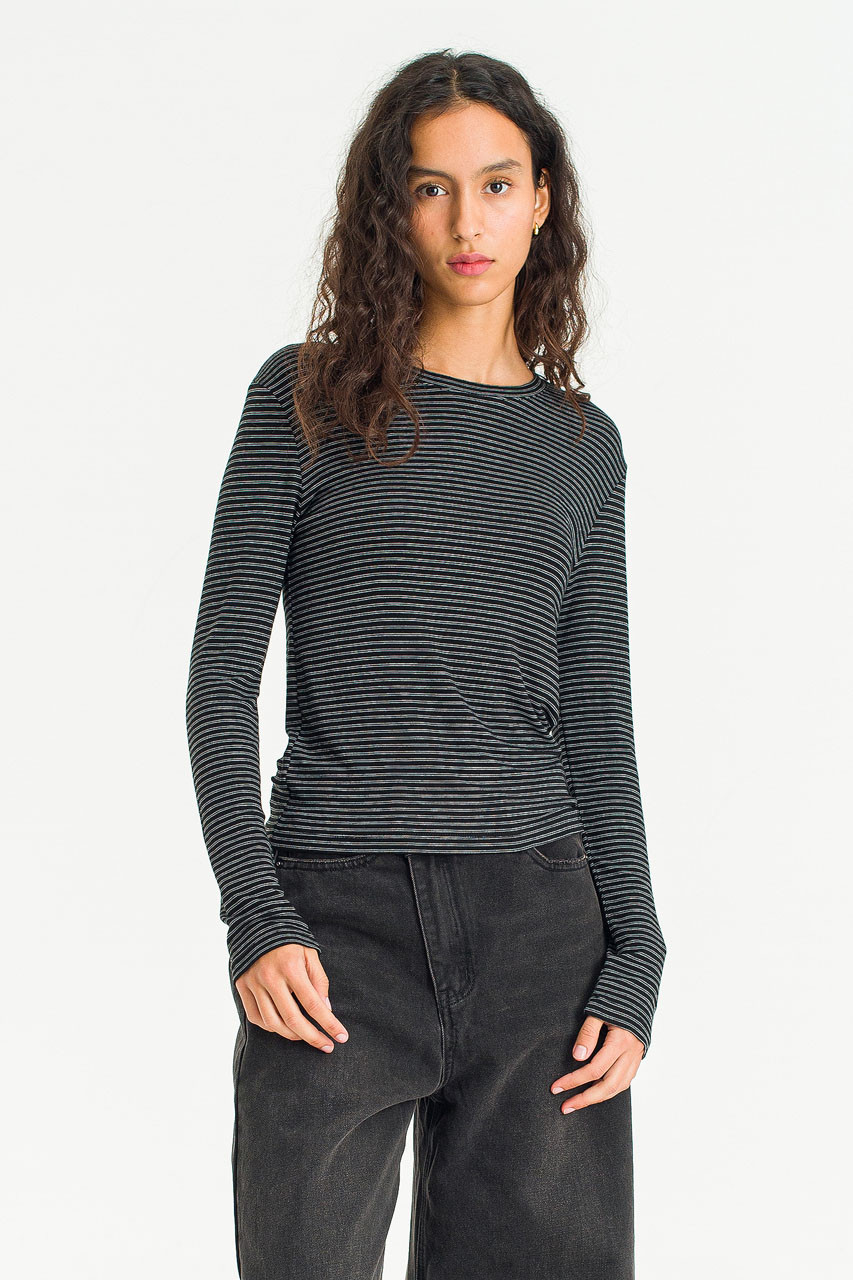 Line Texture Tee, Black