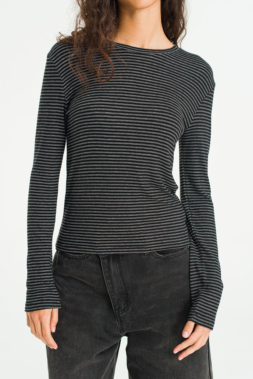 Line Texture Tee, Black