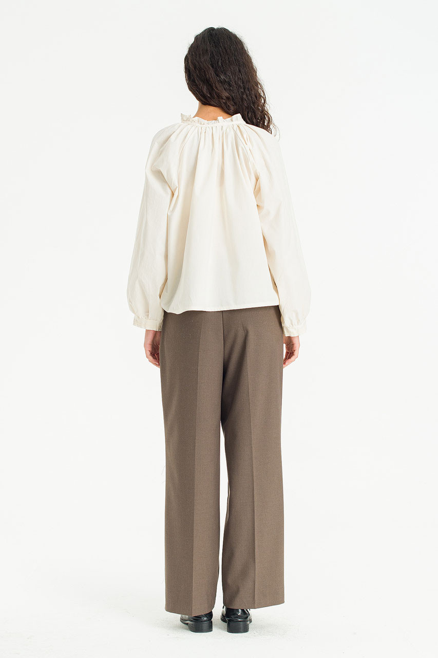 Drift Pin Tuck Trousers, Dark Brown