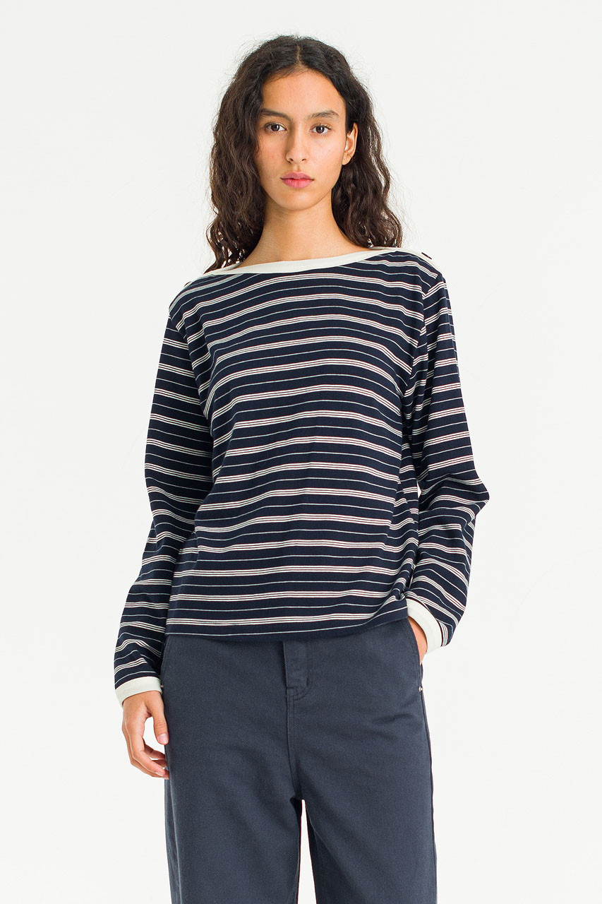 Day Stripe Tee, Navy