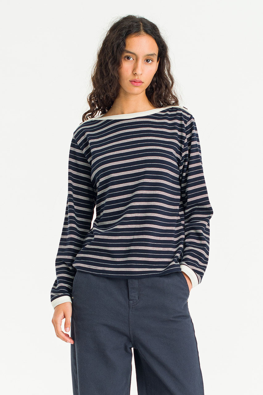 Day Stripe Tee, Navy