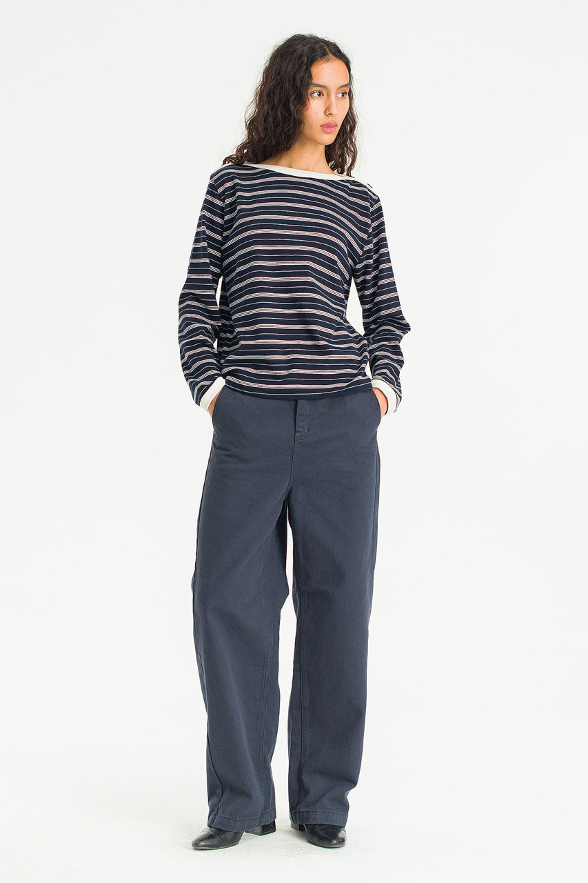 Day Stripe Tee, Navy