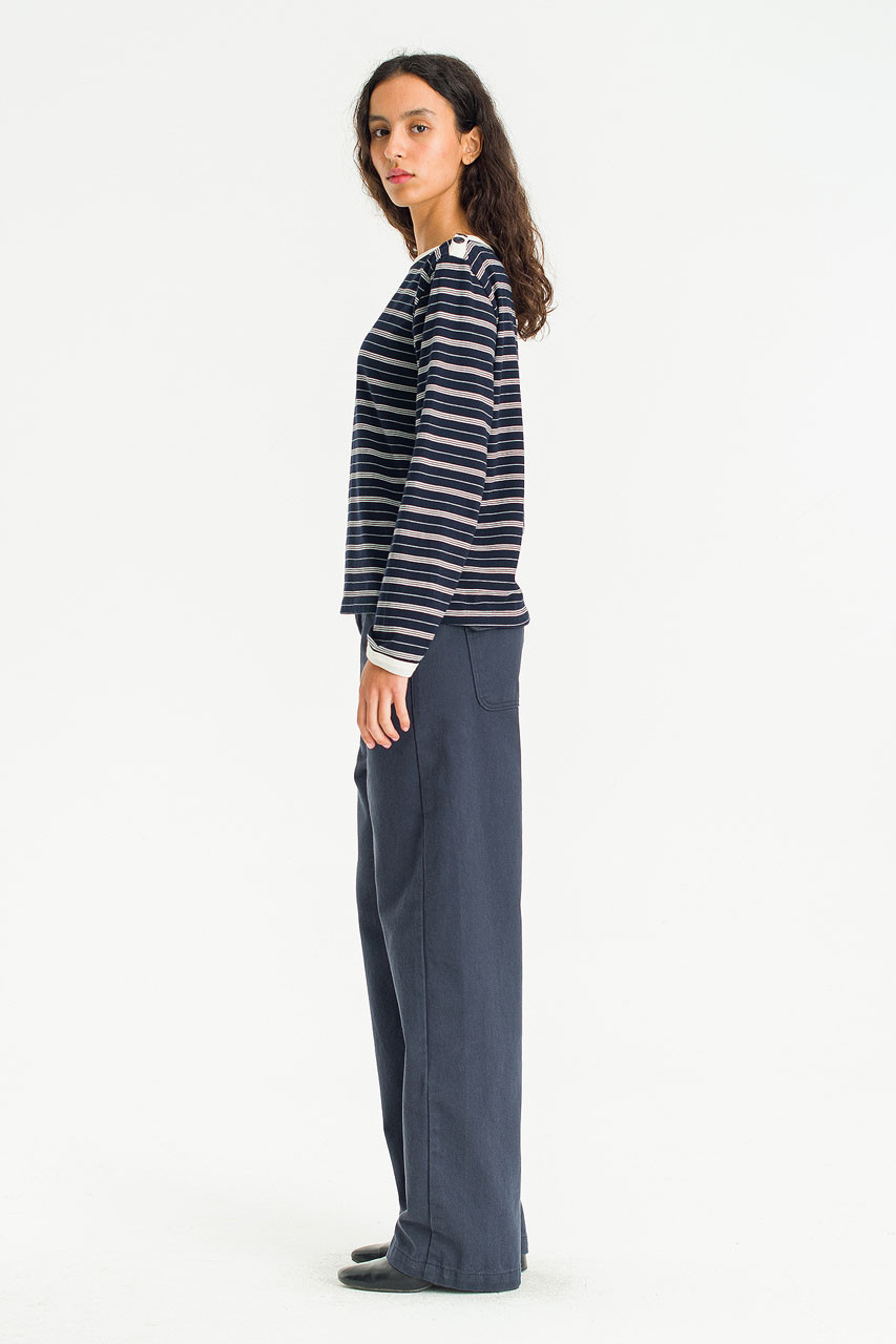 Day Stripe Tee, Navy