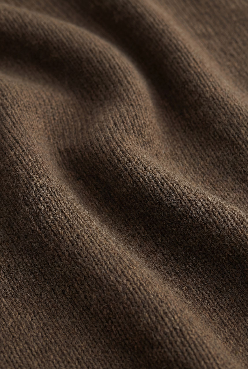 Boat Neck Wool Boxy Jumper, Brown