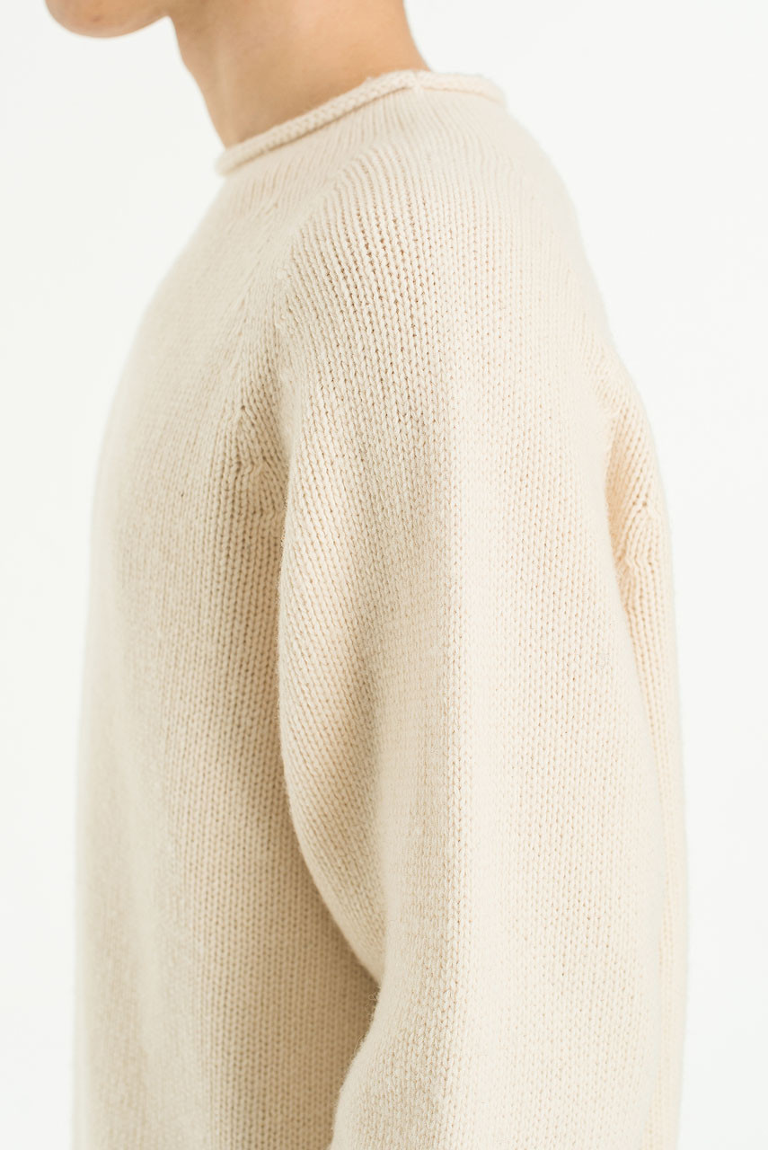 Menswear | Boat-Neck Wool Jumper, Cream