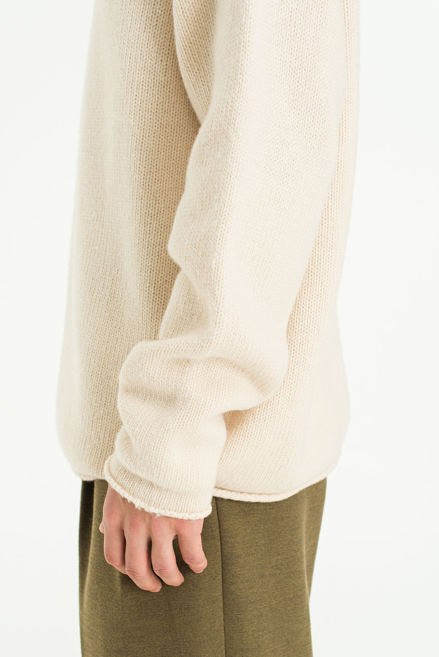Menswear | Boat-Neck Wool Jumper, Cream