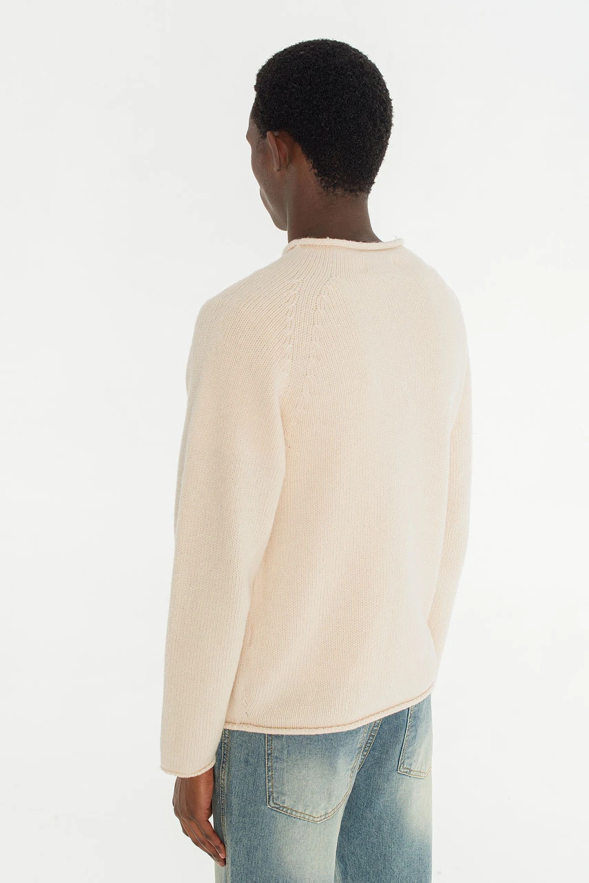 Menswear | Boat-Neck Wool Jumper, Cream