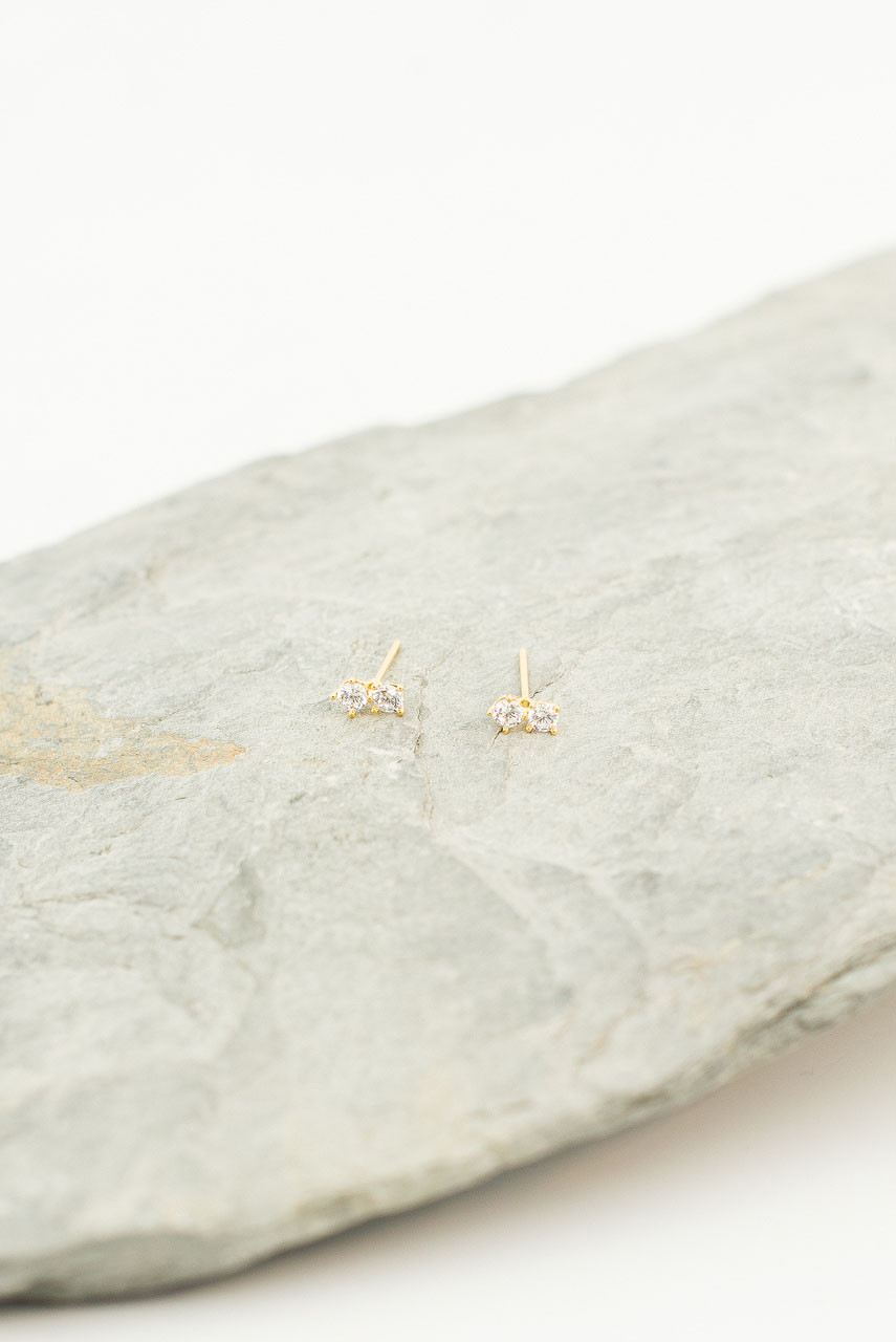 Sayaka Crystal Studs, Gold