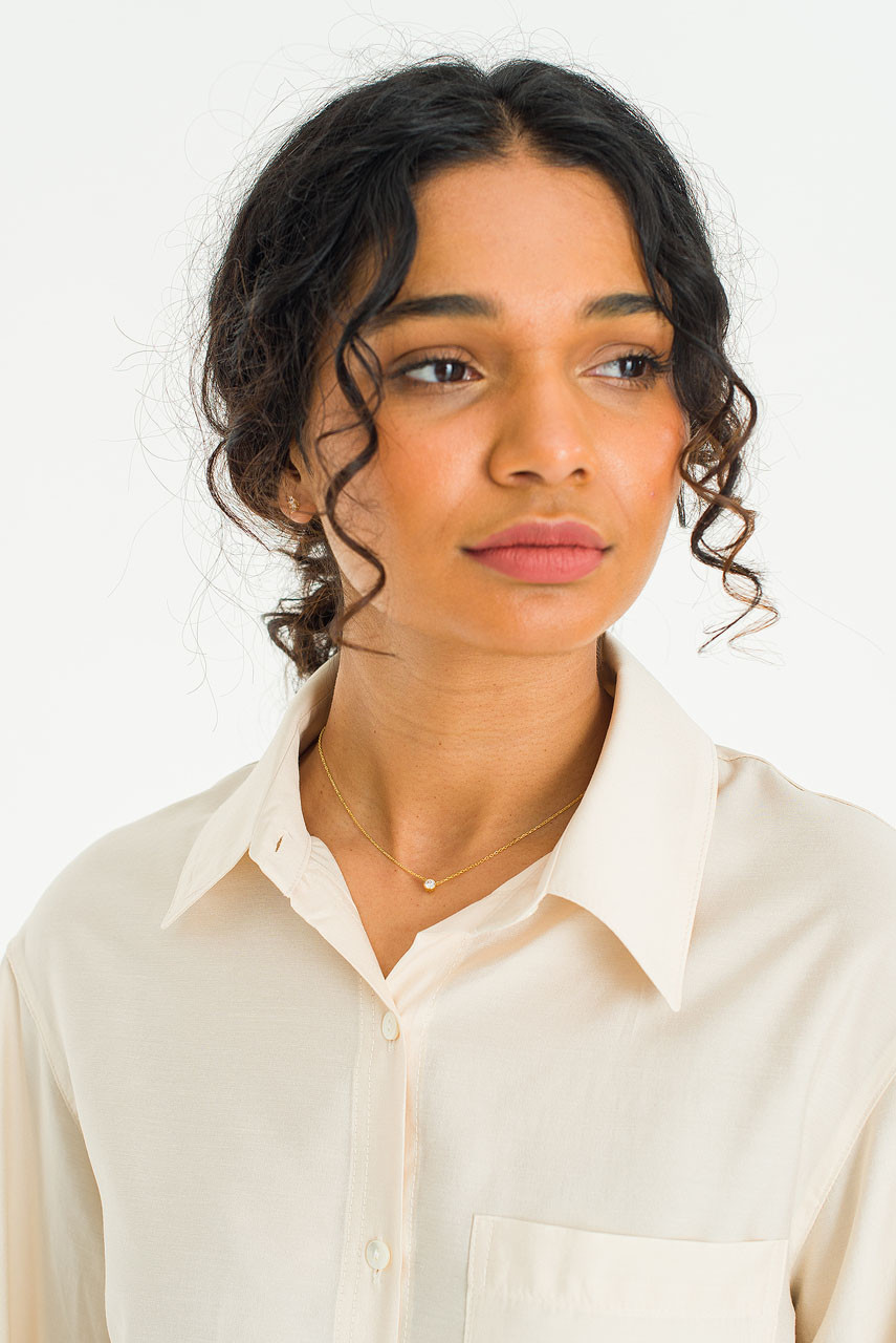 Ayaka Crystal Necklace, Gold