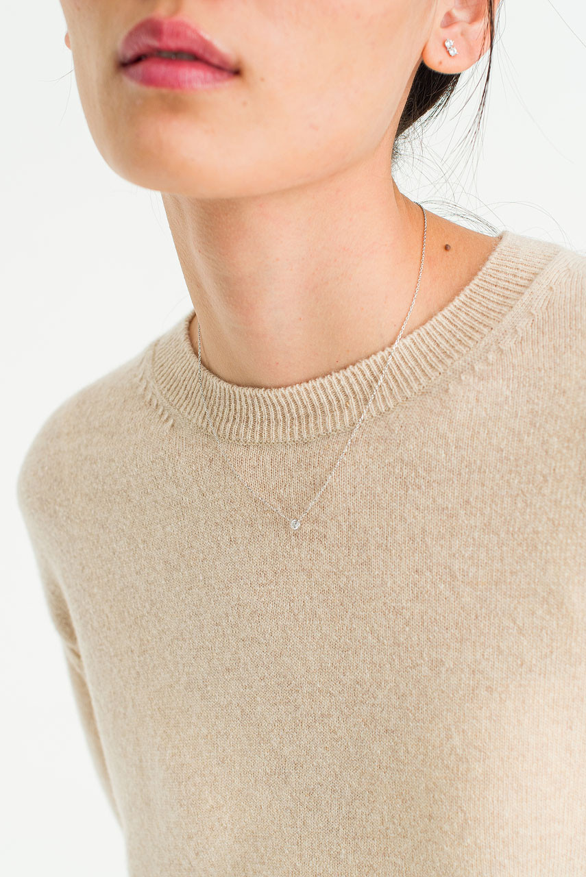 Ayaka Crystal Necklace, Silver