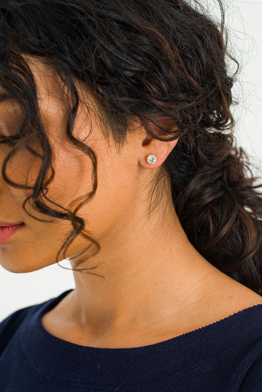 Sena Crystal Studs, Gold