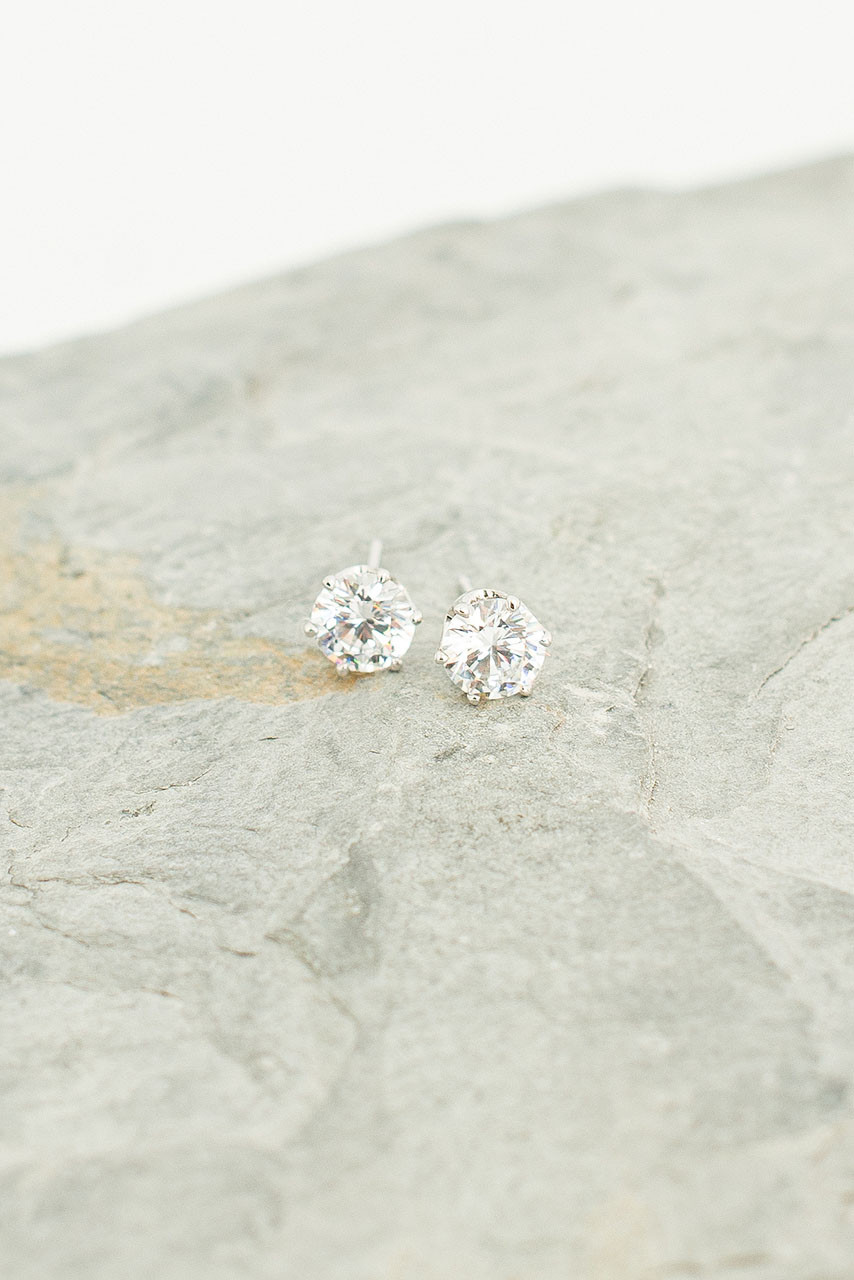 Sena Crystal Studs, Silver