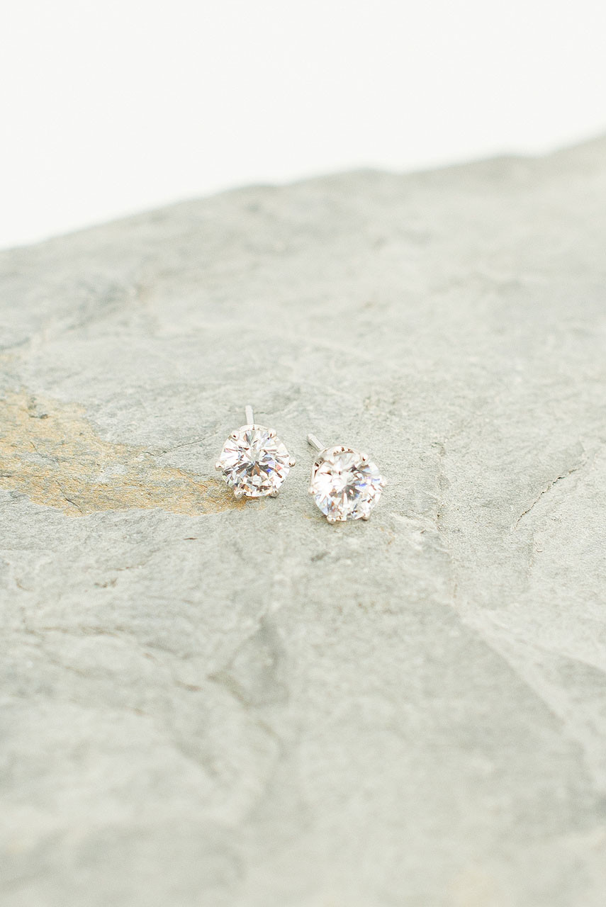 Sena Crystal Studs, Silver