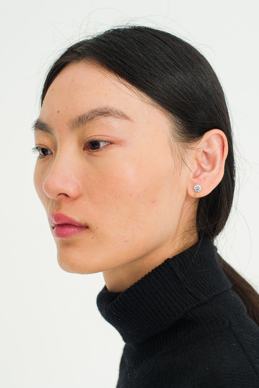 Sena Crystal Studs, Silver