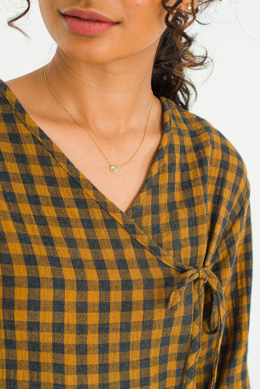 Sena Crystal Necklace, Gold