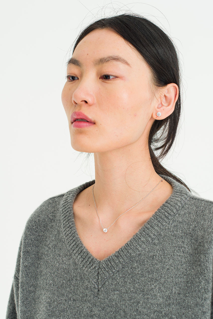 Sena Crystal Necklace, Silver