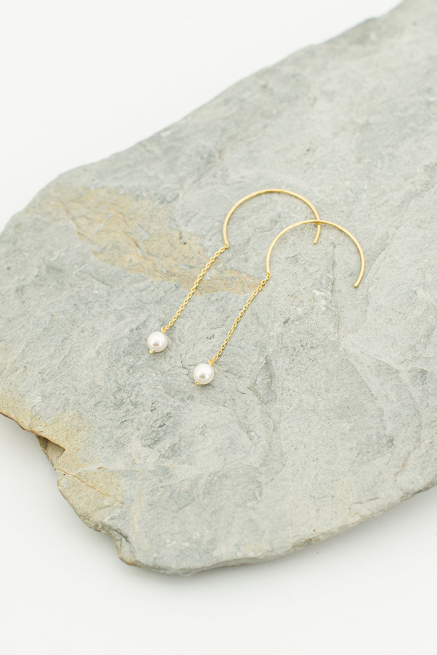 Satsuki Pearl Drop Earrings, Gold