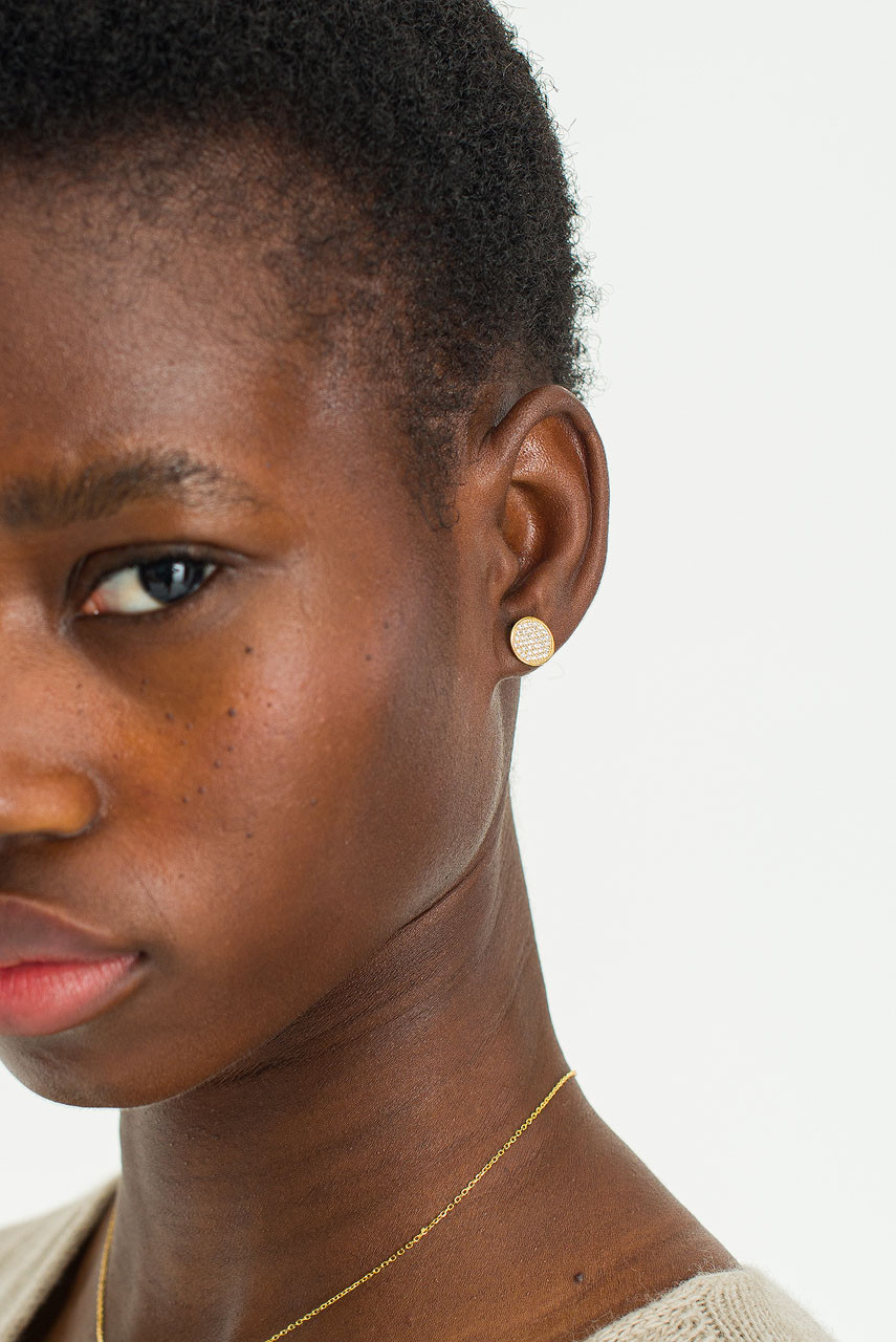 Juniper Circle Crystal Studs, Gold