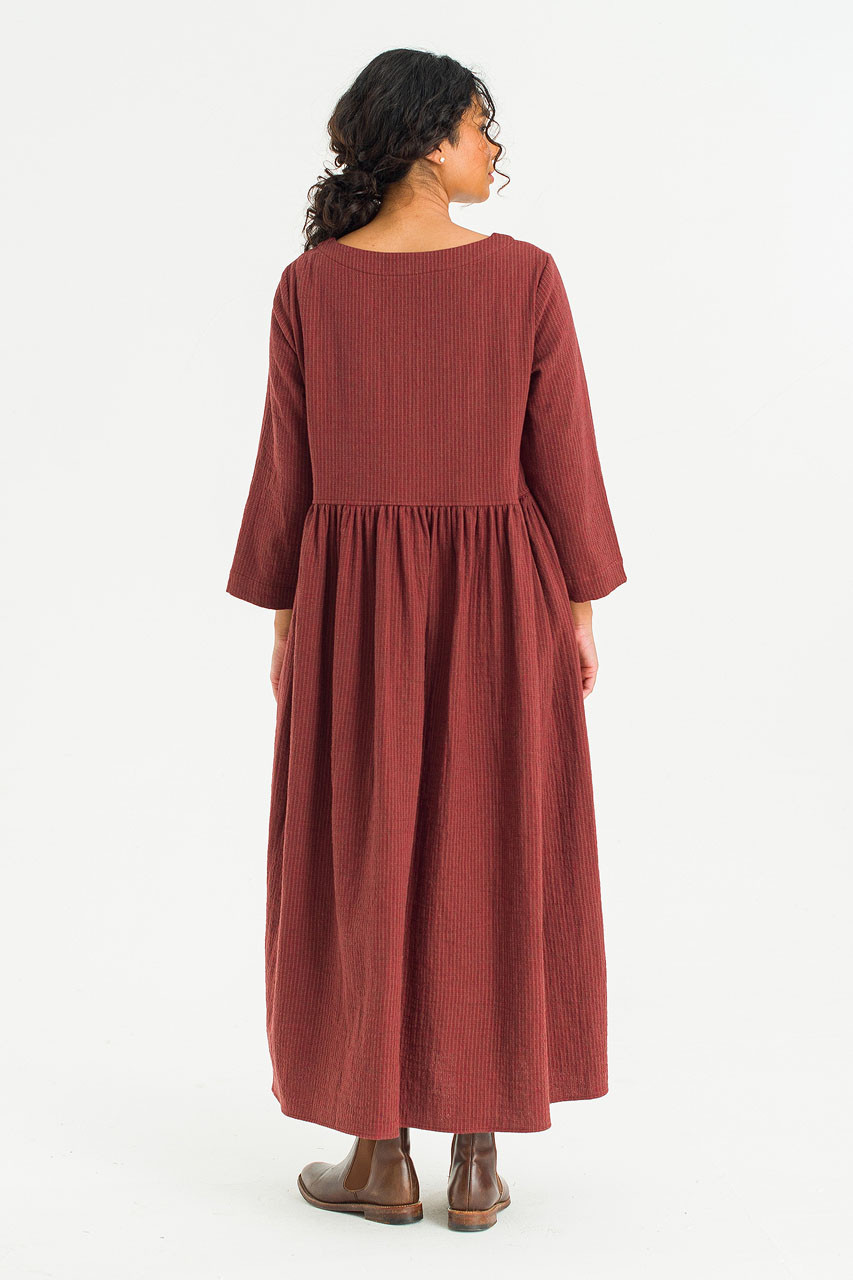 Elsa Double Face Relax Dress, Burgundy
