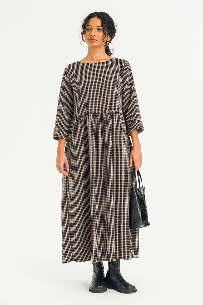 Elsa Double Face Relax Dress, Black