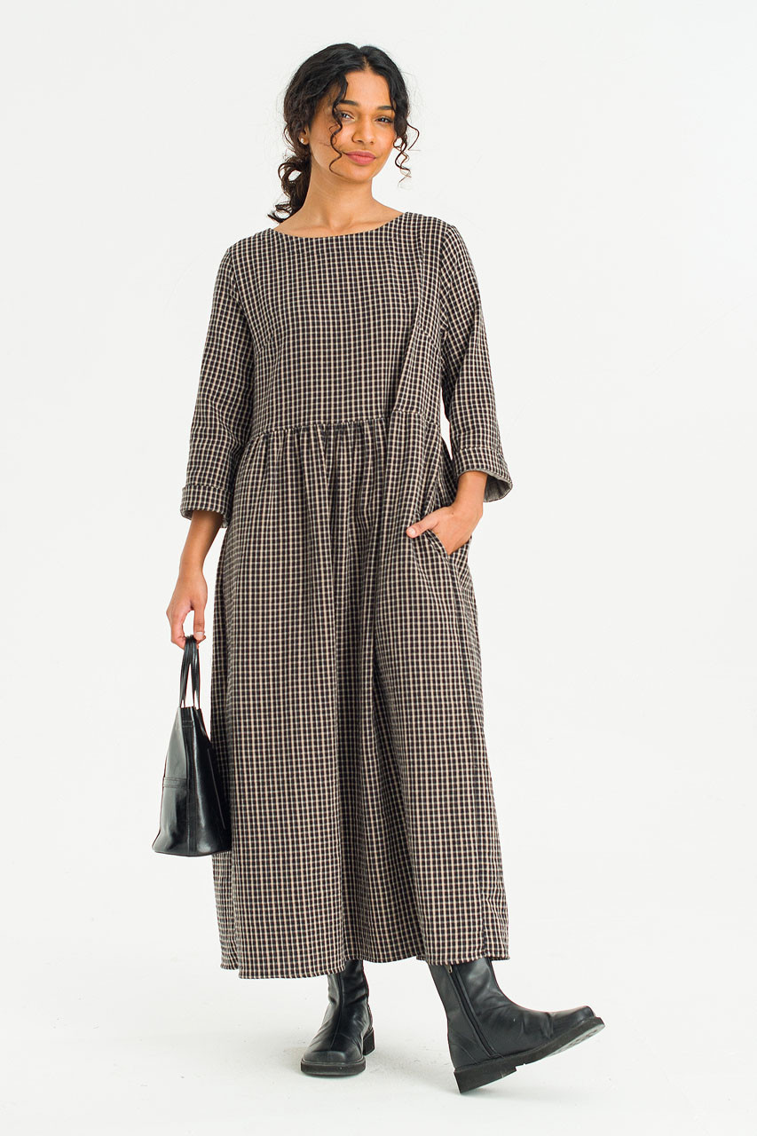 Elsa Double Face Relax Dress, Black