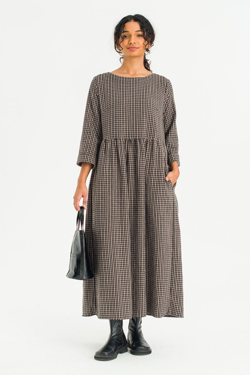 Elsa Double Face Relax Dress, Black