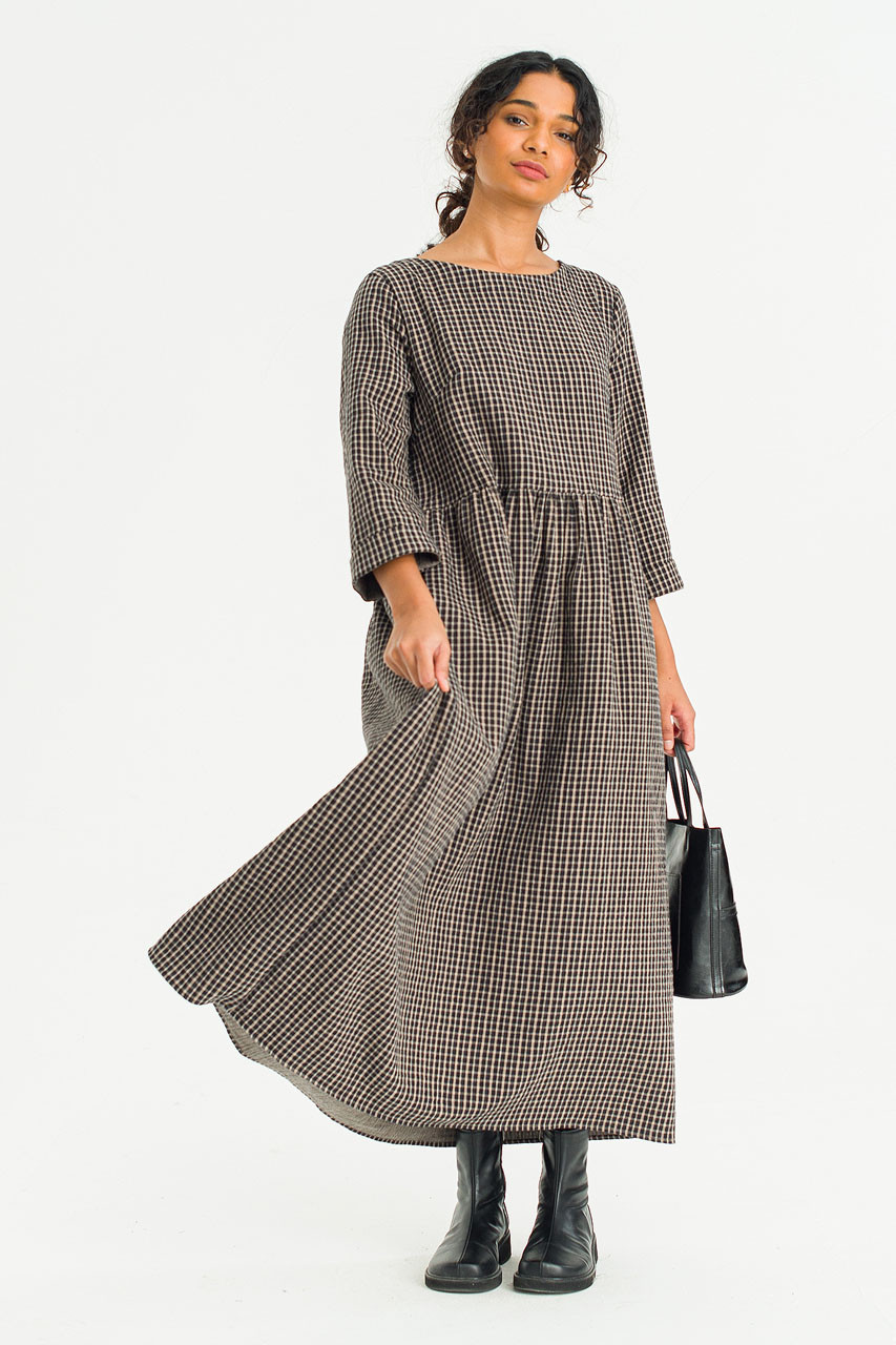 Elsa Double Face Relax Dress, Black