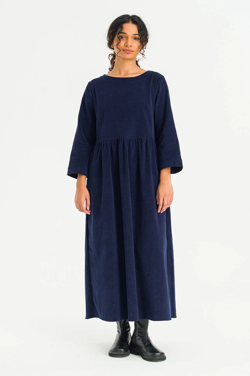 Elsa Cord Relax Dress, Navy