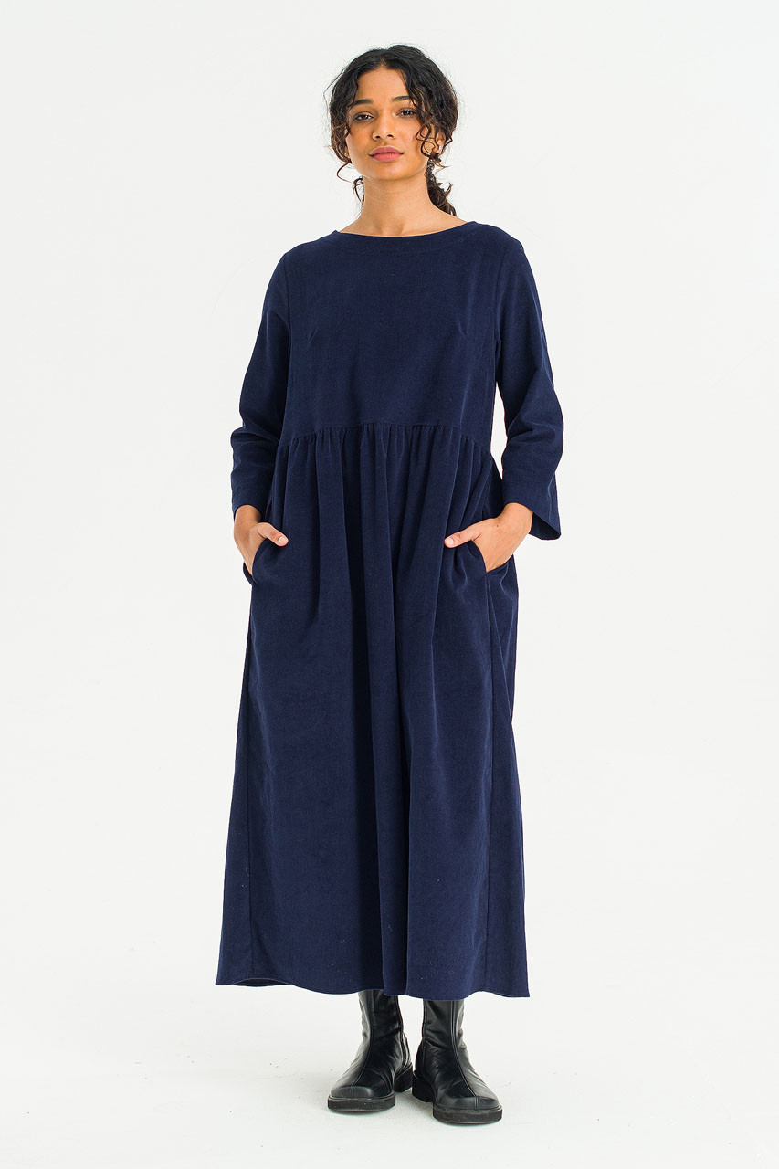 Elsa Cord Relax Dress, Navy