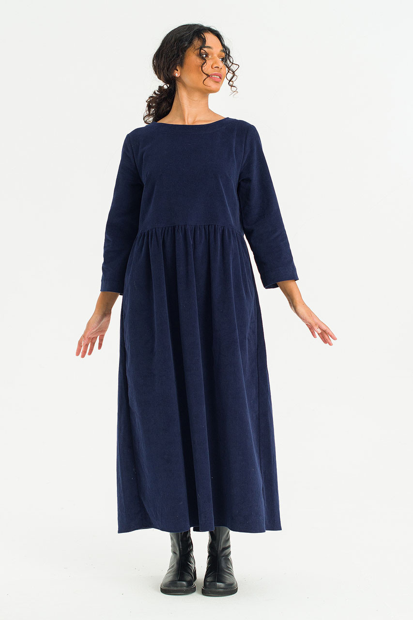 Elsa Cord Relax Dress, Navy