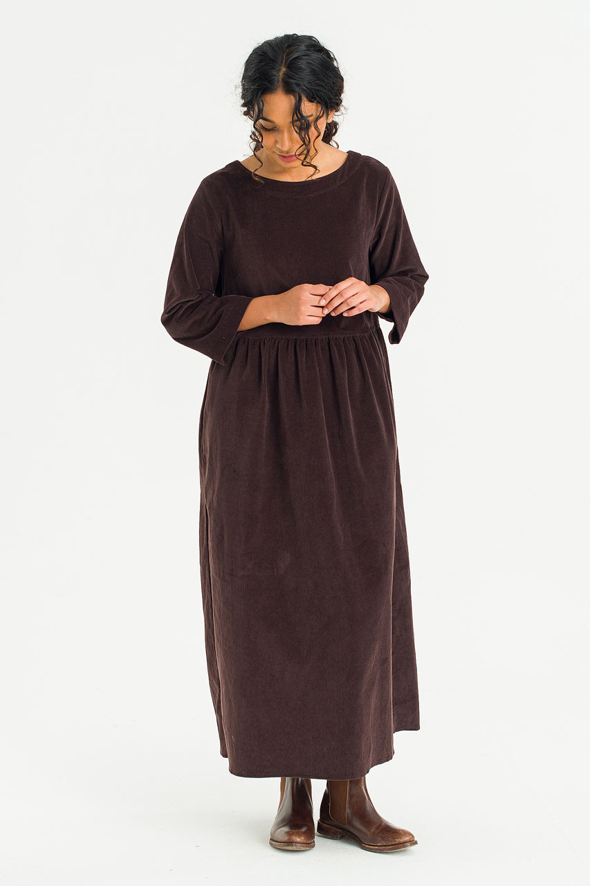 Elsa Cord Relax Dress, Brown