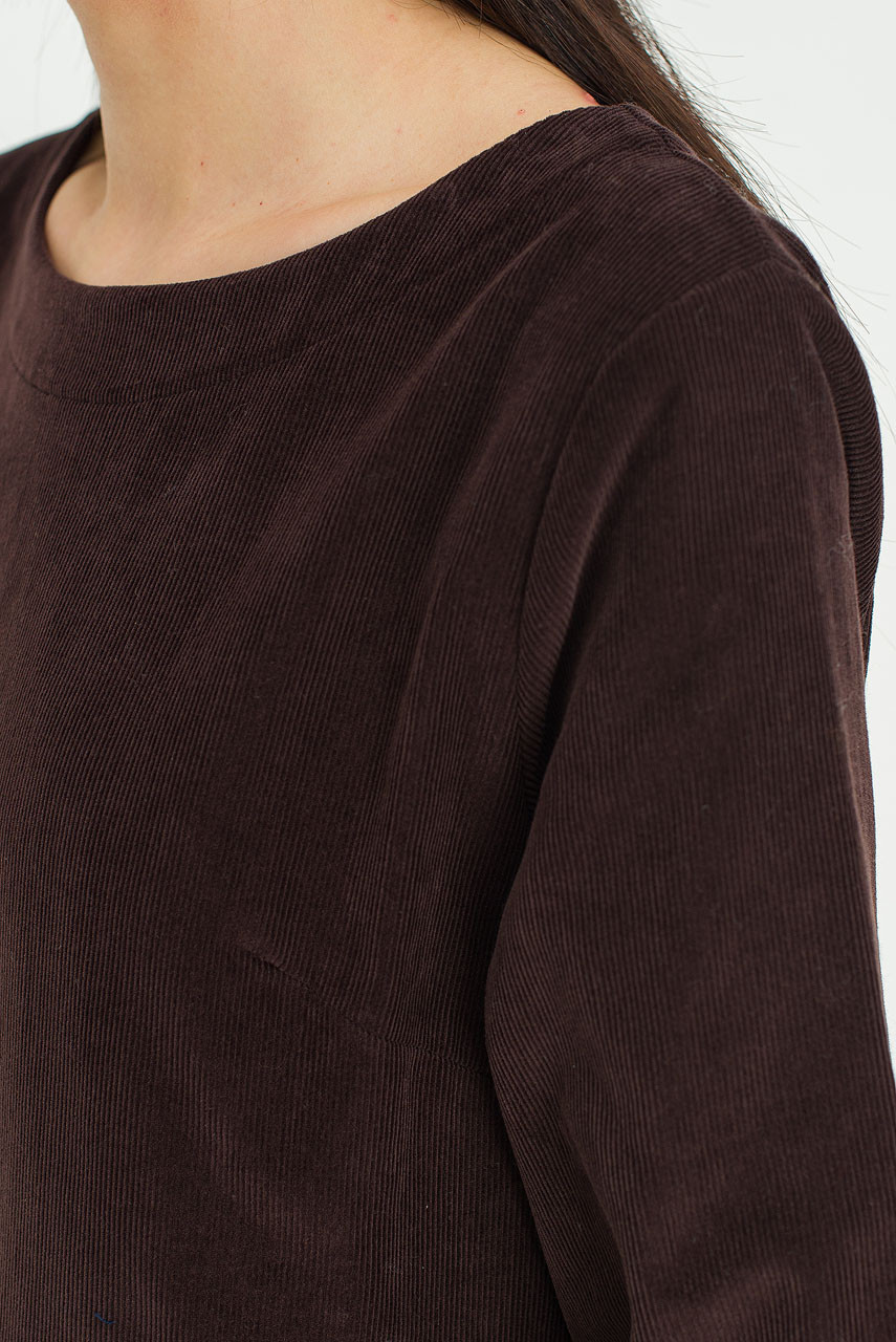 Elsa Cord Relax Dress, Brown