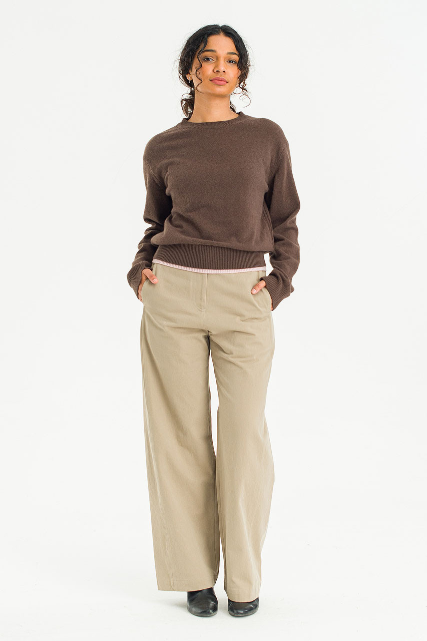Moss Path Curved Pants, Khaki