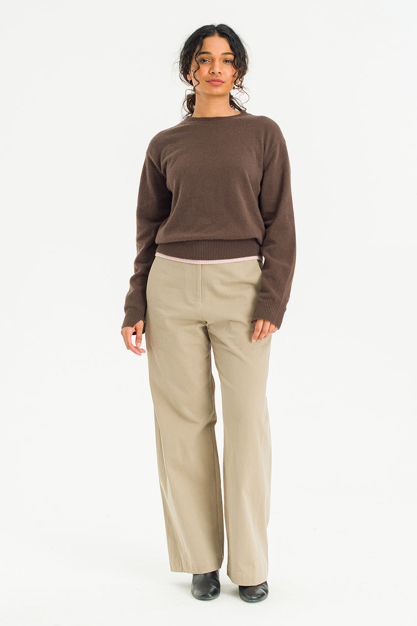 Moss Path Curved Pants, Khaki