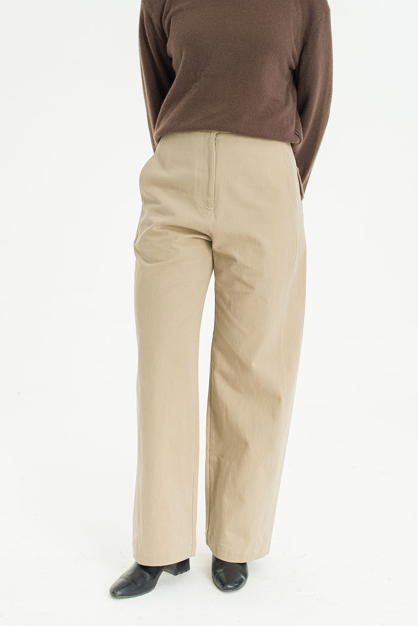 Moss Path Curved Pants, Khaki