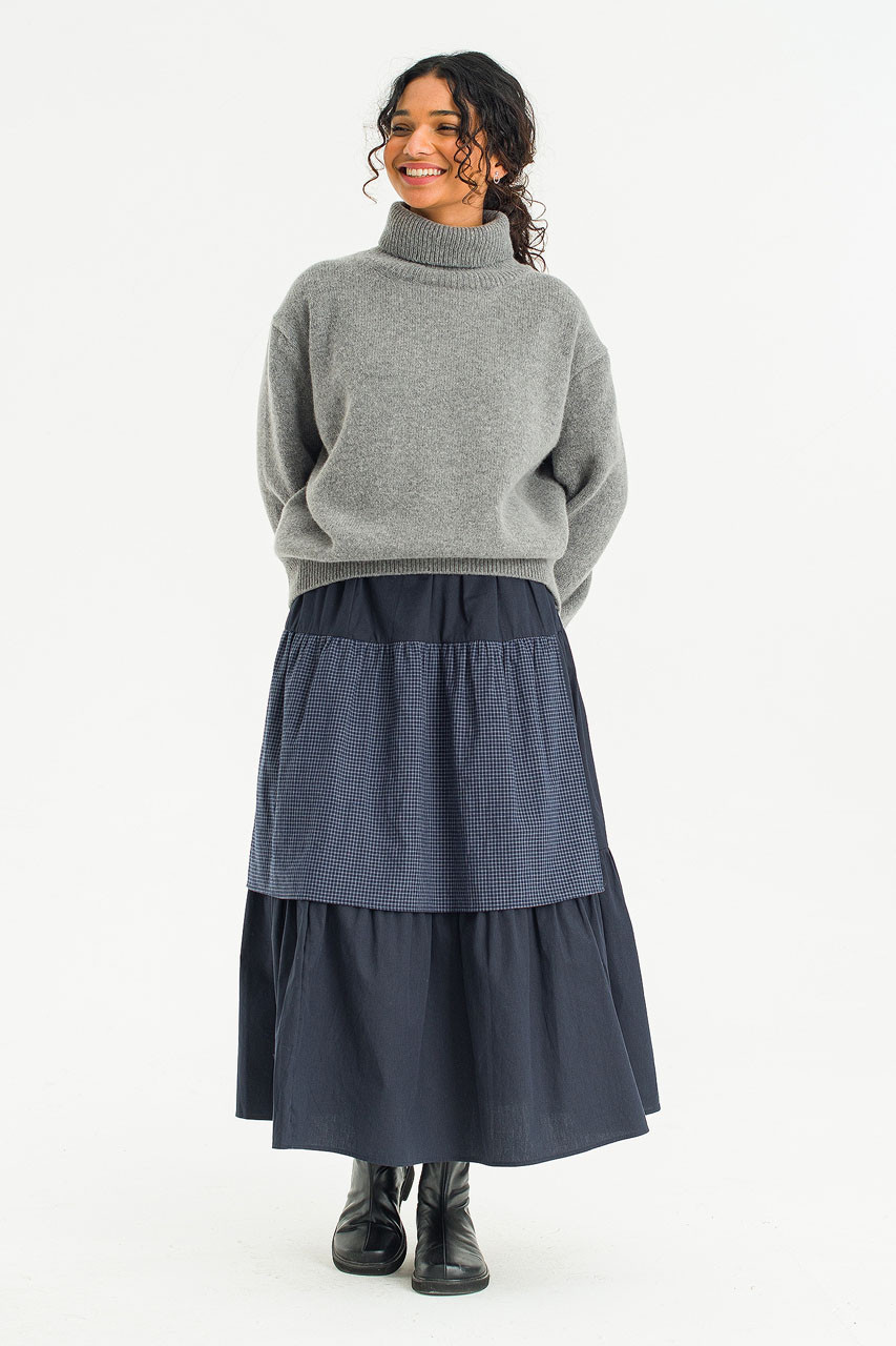 Mira Tiered Skirt, Navy